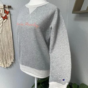 Champion Grey Pullover You'Re Peachy Embroidered Sweatshirt Activewear Sporty thumbnail 3