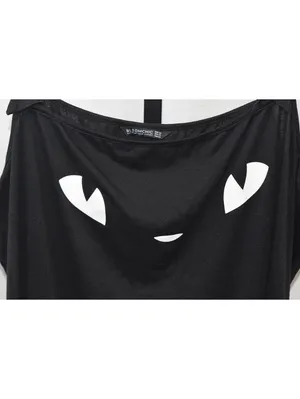 BloomChic Black Plus Size Tank Top with Cute Face Print thumbnail 6