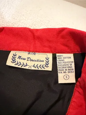 New directions Red Patchwork Jacket with Navy & White Panels thumbnail 4