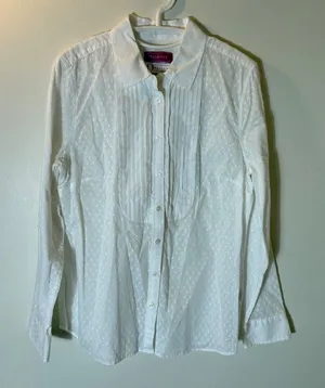 Talbots‎ The Oprah Magazine Collection Textured Pin Tuck Button Front Size 12 thumbnail 1