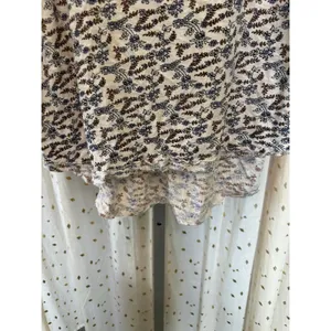 Free People Paisley Puff Sleeve Swing Boxy High Lo Frayed Hem Blouse Top S thumbnail 4