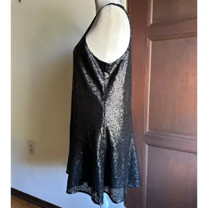 FREE PEOPLE Liquid Shine Black Sequin High Neck Cocktail mini dress Extra Small thumbnail 5