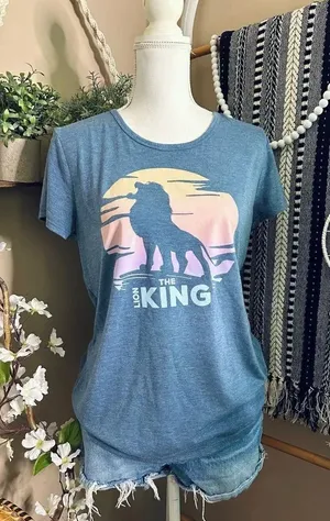 Disney The Lion King Blue Scoop Neck Short Sleeve T Shirt thumbnail 1