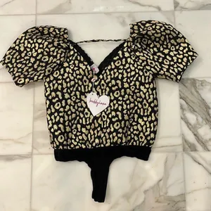 Buddy Love Puff Sleeve Body Suit Size Large NWT thumbnail 1