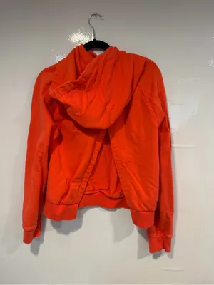 Athleta Open Back Orange Hooded‎ Pullover Sweatshirt thumbnail 4