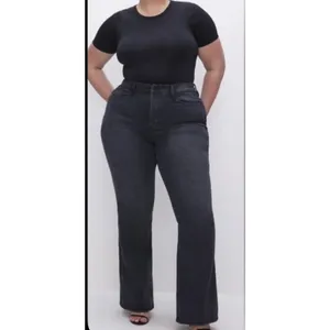 Good American Always Fits Good Legs Flare Jeans Plus Size 28-32 Faded Black NEW thumbnail 4