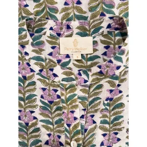 Perry Walker Womens Dress Green Floral Mini Cap Sleeve A Line Boho 1 US Small thumbnail 3