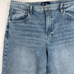 Gap 16 33 Wide Leg Jeans Light Wash High Rise Cropped Denim Casual 5-Pocket thumbnail 7