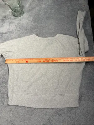 aerie offline Light Gray Ribbed Crewneck long sleeve shirt XXS thumbnail 6