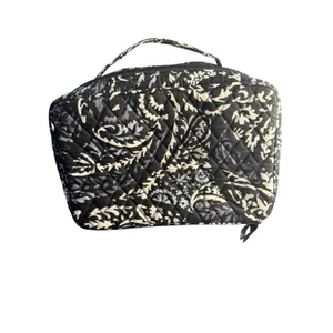 Vera Bradley Train Case Cosmetic‎ Makeup Bag Travel Organizer Black Paisley thumbnail 8