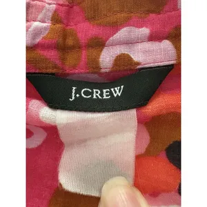 J Crew Top Womens S Pink Floral High Neck Blouse Victorian Ruffles Side Zip thumbnail 9