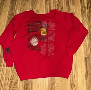 Vintage Hanes XL Red‎ Puffy Paint Christmas Crewneck Sweatshirt Ugly Ornaments thumbnail 1