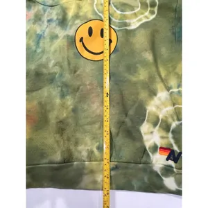 Aviator Nation Green Tie Dye Smiley Face Sweatshirt XS Made in USA Pullover thumbnail 12