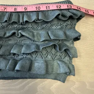 Edikted women size xs/s knit ruffles y2k gray tube top‎ thumbnail 6