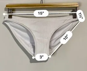 Women’s Ribbed Hipster Bikini Swim Bottom White Size Medium NWT thumbnail 6