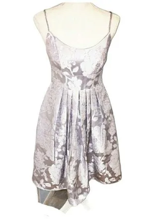 David’s Bridal silver Floral Spaghetti Strap Dress Size 2 thumbnail 1