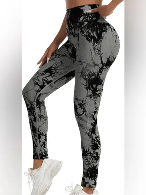Amazon Tik Tok Tie Dye Butt Lifting Seamless Scrunch Butt High Waisted Leggings L, NEW thumbnail 5
