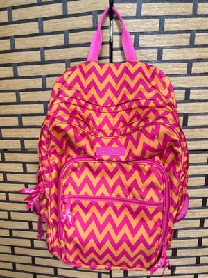 Vera Bradley Orange And Pink Chevron Backpack thumbnail 1