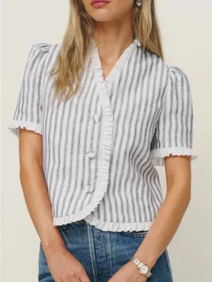 Reformation Linen top size small thumbnail 1