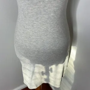 Reformation Jeans Gray Ribbed Mini Dress Shirt Dress Kendy Knit Dress‎ thumbnail 7