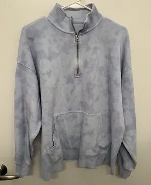 Aerie Oversized Blue Tie Dye Pullover Sweatshirt thumbnail 1