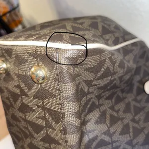 Michael Kors Dark Brown and Tan Logo Tote thumbnail 12