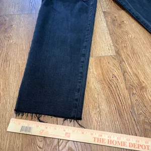 NEW Old Navy OG Loose High Rise Black‎ Raw Hem Straight Leg Jeans Womens 10 thumbnail 7