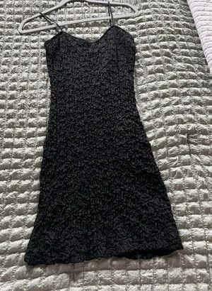 Black lace mini dress with adjustable straps. Size: S #goth #party #lace thumbnail 1
