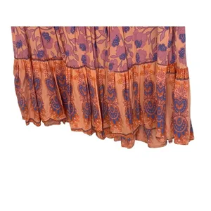 Petal + Pup Mini Dress 4 Peach Floral Paisley Tiered‎ Boho Cottagecore Pockets thumbnail 4