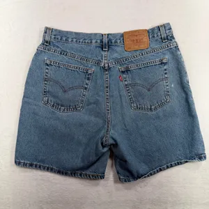 Vintage 90s Levi's 34 14 Shorts 550 Relaxed Fit High Rise Medium Wash Denim Boho thumbnail 7