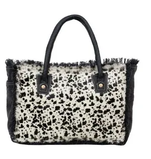 $80 NWT Myra Silver Surfer Bag hair on hide cow western bag thumbnail 1