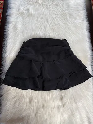 Zara Black Ruffle Hem Mini Skort thumbnail 6
