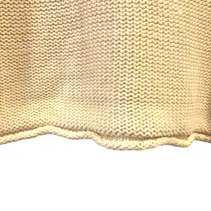 American Eagle Cropped Knit Sweater Chunky Crew Neck Cozy Neutral XS Boho thumbnail 4