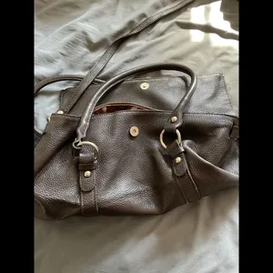 Brown leather handbag, EUC thumbnail 4