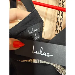 NWT Lulus Glowing Allure Black Rhinestone Sleeveless Bodycon Mini Dress Party S thumbnail 7
