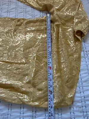 NWT H&M Gold Metallic Jacquard One Shoulder Open Back Maxi Dress M Y2K Glam thumbnail 10