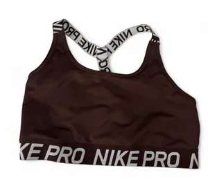Nike Pro Sports Bra Womens XS Brown Athletic T-Back Support Training Performance thumbnail 1