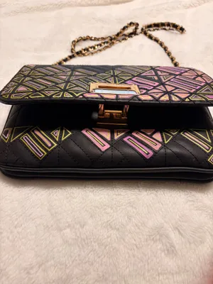 Custom designer quilted purse Black thumbnail 3