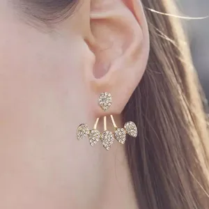Gold Plated 2 pc Crystal Drop‎ Earrings, 17cm thumbnail 2