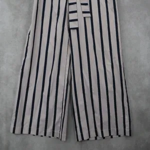 Blue Stripe‎ Belted Wide Leg Boho Pull On Straight Leg Trousers Pant S Small thumbnail 5
