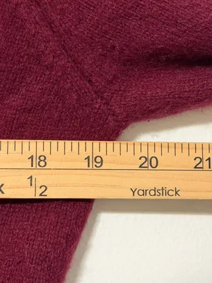 Ann Taylor Cashmere Cardigan Size Medium Maroon Burgundy Sweater Luxury thumbnail 6