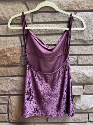 Free People All Night Velvet Tunic Sleeveless Camisole Top Fig Jam XS thumbnail 4