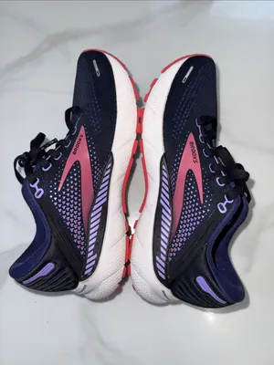 Brooks Women's Running Sneakers - Navy with Pink & Purple Accents thumbnail 6