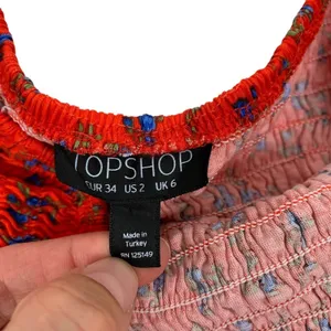 Topshop Dress 2 Red Stretch Bodycon Short Sleeve Club Cocktail Sexy thumbnail 3