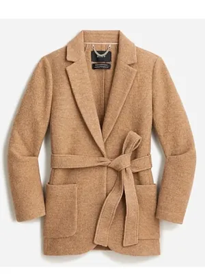 J. Crew Wrap blazer-jacket in Italian boiled wool Tan W2445 Sz 2 thumbnail 2