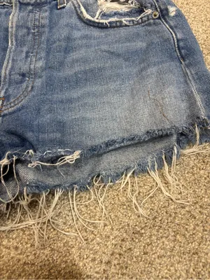 Reformation Size 28 Dixie Jorts High Rise Button Fly Bryce Wash Distressed thumbnail 14