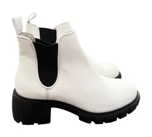 Steve Madden Howler White Lug Sole Chelsea Ankle Boots Size 7.5 thumbnail 1