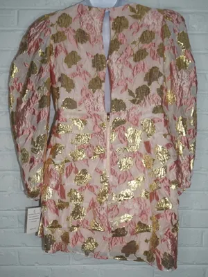 For Love & Lemons Montmartre Pink & Gold Brocade Dress Size: XL NWT Feminine thumbnail 9