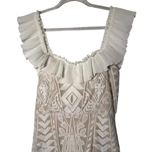 Saints + Secrets White Lace Dress Ruffled Off the Shoulder thumbnail 3