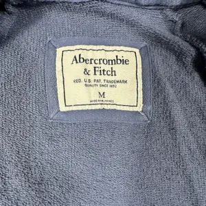 VTG Abercrombie & Fitch Hoodie Women M Blue Embroidered Big Logo Zip Up Y2K 90's thumbnail 8